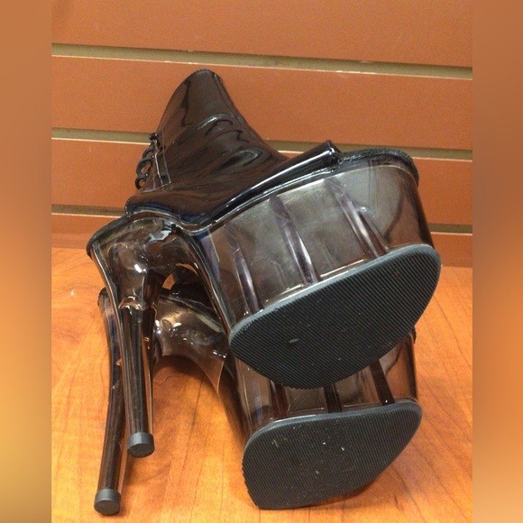 Adore Black Patent Heeled Boots - Picture 10 of 12